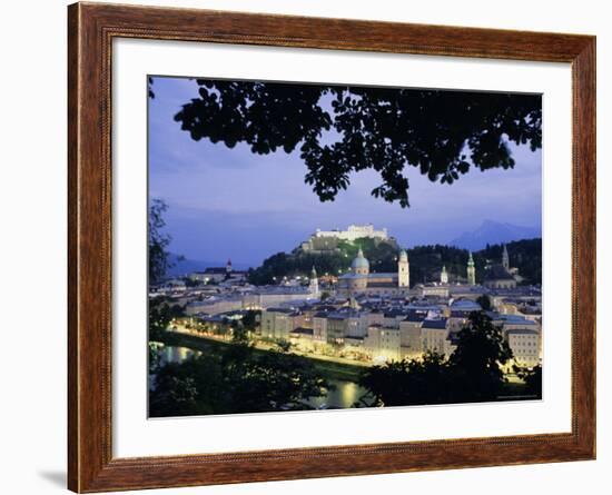 Festung (Fortress) Hohensalzburg at Twilight, Salzburg, Salzburgland, Austria, Europe-Richard Nebesky-Framed Photographic Print