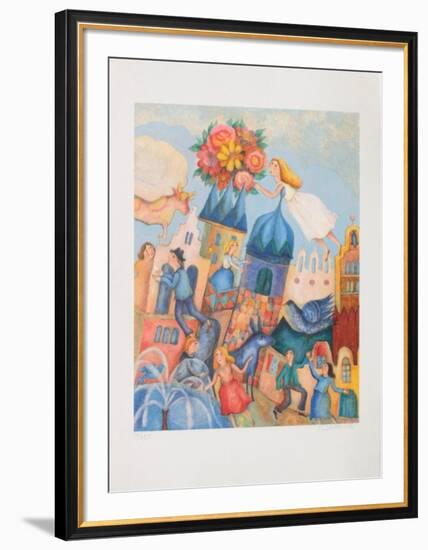 Fete au Village-Francoise Deberdt-Framed Premium Edition