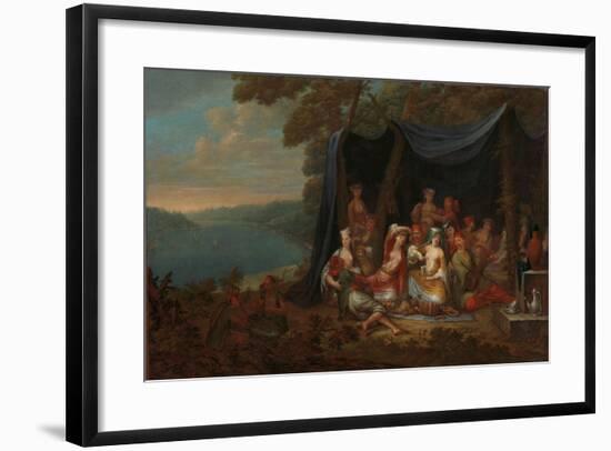 Fête champêtre with Turkish Courtiers under a Tent, c.1720-37-Jean Baptiste Vanmour-Framed Giclee Print