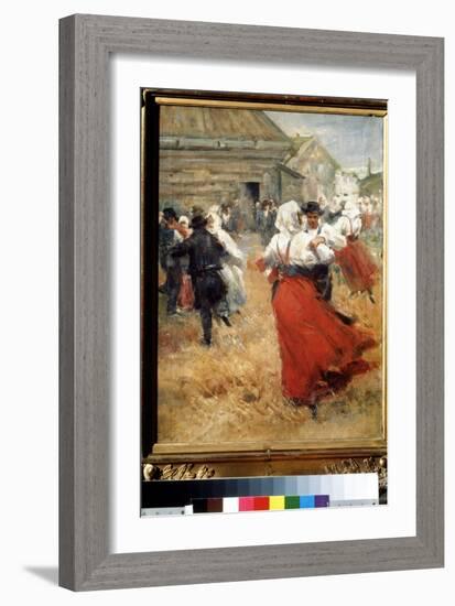 Fete De Campagne (Country Celebration) Couples De Paysans Dansant Lors D'une Fete De Village. Pein-Anders Leonard Zorn-Framed Giclee Print