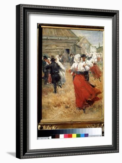 Fete De Campagne (Country Celebration) Couples De Paysans Dansant Lors D'une Fete De Village. Pein-Anders Leonard Zorn-Framed Giclee Print