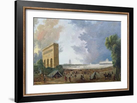 Fête De La Fédération on the Champ De Mars, 14 July 1790-Hubert Robert-Framed Giclee Print