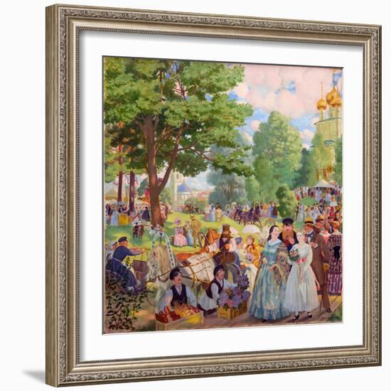 Fete De La Sainte Trinite - Feast of the Holy Trinity Par Kustodiev, Boris Michaylovich (1878-1927)-Boris Mikhailovich Kustodiev-Framed Giclee Print