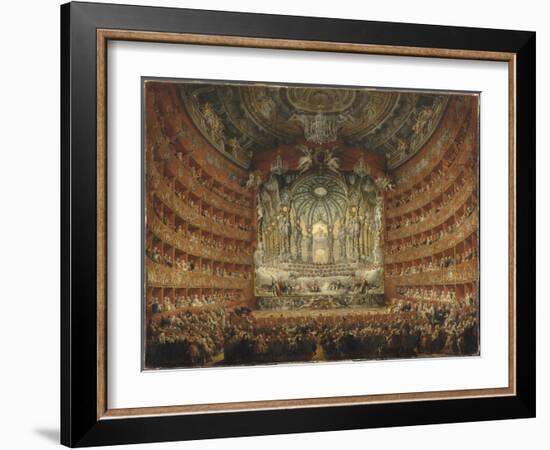 Fête musicale donnée par le cardinal de la Rochefoucauld au théâtre Argentina de Rome le 15-Giovanni Paolo Pannini-Framed Giclee Print