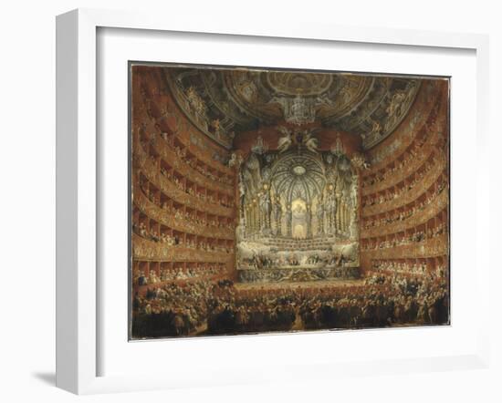 Fête musicale donnée par le cardinal de la Rochefoucauld au théâtre Argentina de Rome le 15-Giovanni Paolo Pannini-Framed Giclee Print