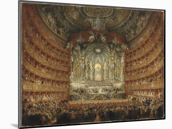 Fête musicale donnée par le cardinal de la Rochefoucauld au théâtre Argentina de Rome le 15-Giovanni Paolo Pannini-Mounted Giclee Print