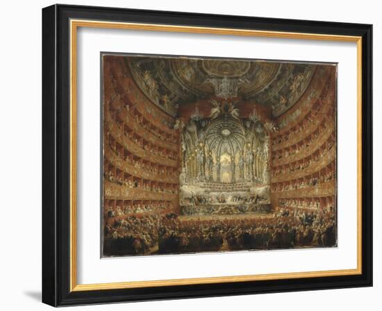 Fête musicale donnée par le cardinal de la Rochefoucauld au théâtre Argentina de Rome le 15-Giovanni Paolo Pannini-Framed Giclee Print