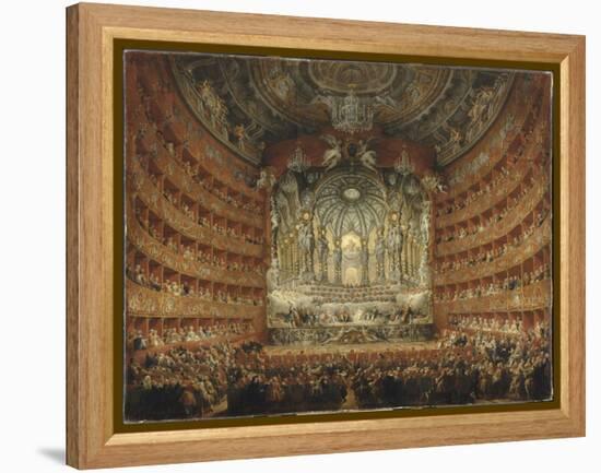 Fête musicale donnée par le cardinal de la Rochefoucauld au théâtre Argentina de Rome le 15-Giovanni Paolo Pannini-Framed Premier Image Canvas