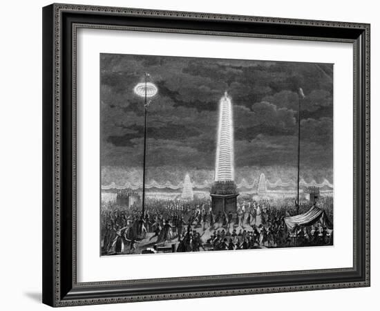Fetes Et Illuminations Aux Champs Elysees, Le 18 Juillet 1790-Pierre Gabriel Berthault-Framed Giclee Print