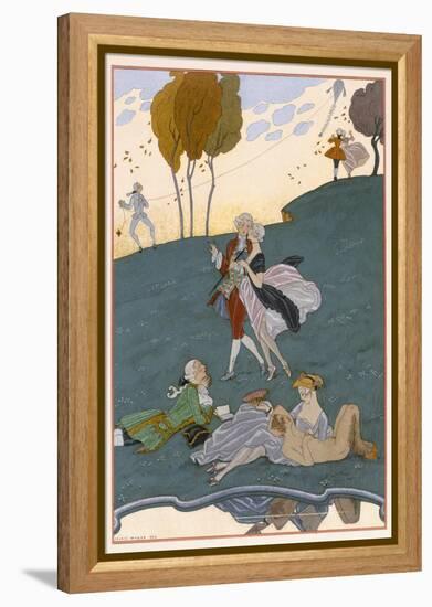 Fetes Galantes, Illustration for 'Fetes Galantes' by Paul Verlaine-Georges Barbier-Framed Premier Image Canvas