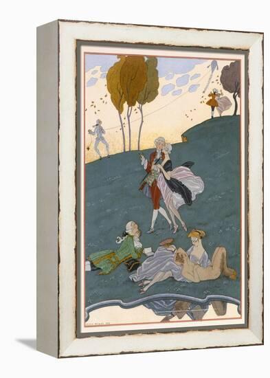 Fetes Galantes, Illustration for 'Fetes Galantes' by Paul Verlaine-Georges Barbier-Framed Premier Image Canvas