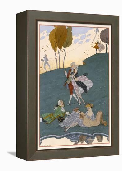 Fetes Galantes, Illustration for 'Fetes Galantes' by Paul Verlaine-Georges Barbier-Framed Premier Image Canvas