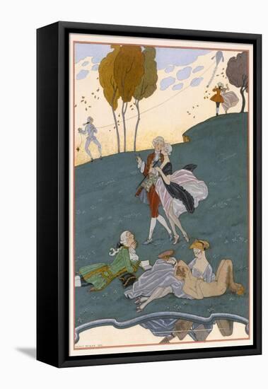 Fetes Galantes, Illustration for 'Fetes Galantes' by Paul Verlaine-Georges Barbier-Framed Premier Image Canvas