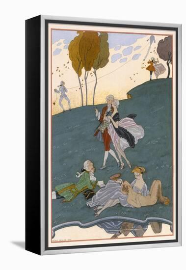 Fetes Galantes, Illustration for 'Fetes Galantes' by Paul Verlaine-Georges Barbier-Framed Premier Image Canvas