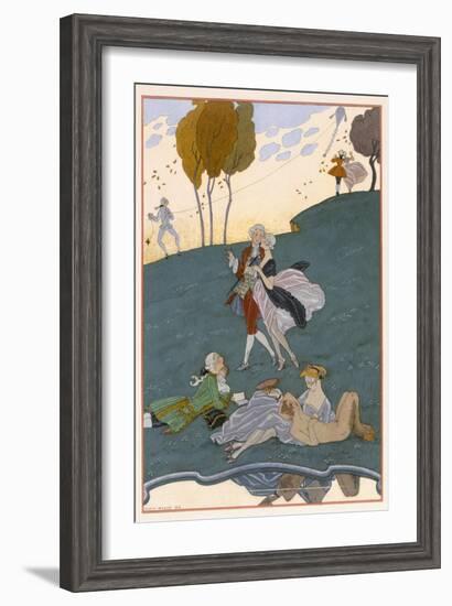 Fetes Galantes, Illustration for 'Fetes Galantes' by Paul Verlaine-Georges Barbier-Framed Giclee Print