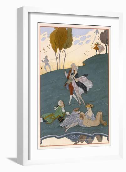 Fetes Galantes, Illustration for 'Fetes Galantes' by Paul Verlaine-Georges Barbier-Framed Giclee Print