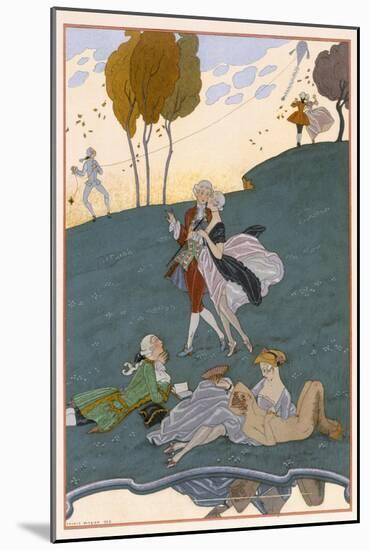 Fetes Galantes, Illustration for 'Fetes Galantes' by Paul Verlaine-Georges Barbier-Mounted Giclee Print