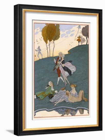 Fetes Galantes, Illustration for 'Fetes Galantes' by Paul Verlaine-Georges Barbier-Framed Giclee Print