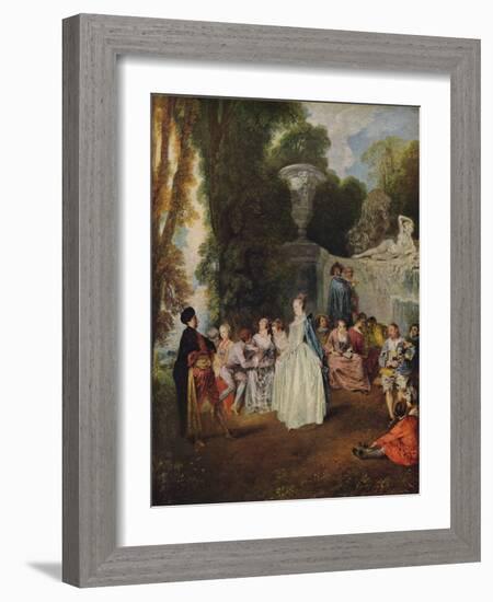 'Fetes Venitiennes', 1718-1719-Jean-Antoine Watteau-Framed Giclee Print