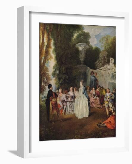 'Fetes Venitiennes', 1718-1719-Jean-Antoine Watteau-Framed Giclee Print