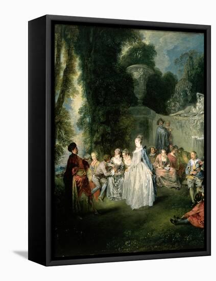 Fetes Venitiennes, 1718-19-Jean Antoine Watteau-Framed Premier Image Canvas