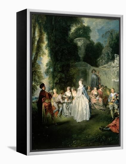 Fetes Venitiennes, 1718-19-Jean Antoine Watteau-Framed Premier Image Canvas