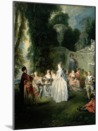 Fetes Venitiennes, 1718-19-Jean Antoine Watteau-Mounted Giclee Print