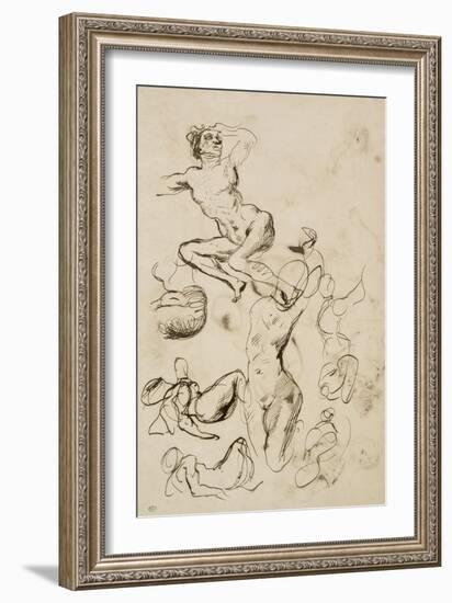 Feuille d'?des de nus-Francisco de Goya-Framed Giclee Print