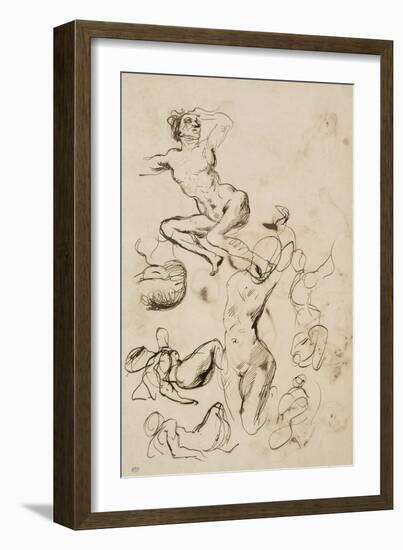 Feuille d'?des de nus-Francisco de Goya-Framed Giclee Print