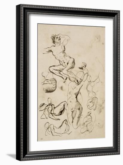 Feuille d'?des de nus-Francisco de Goya-Framed Giclee Print