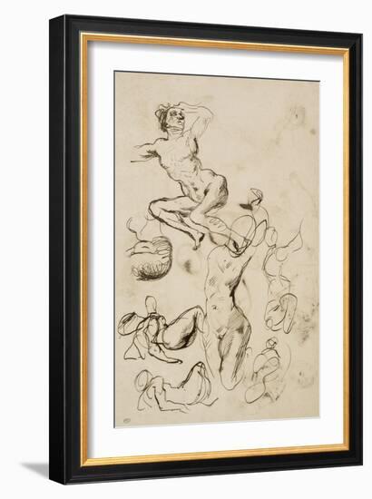 Feuille d'?des de nus-Francisco de Goya-Framed Giclee Print