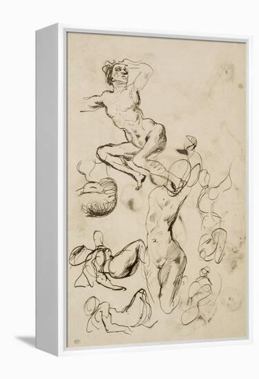 Feuille d'?des de nus-Francisco de Goya-Framed Premier Image Canvas
