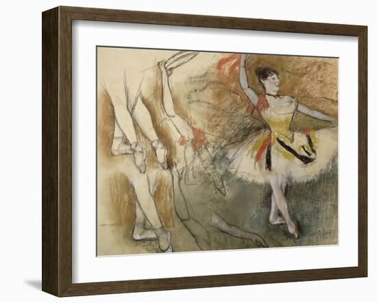 Feuille d'étude : danseuse au tambourin ou Danseuse espagnole-Edgar Degas-Framed Giclee Print