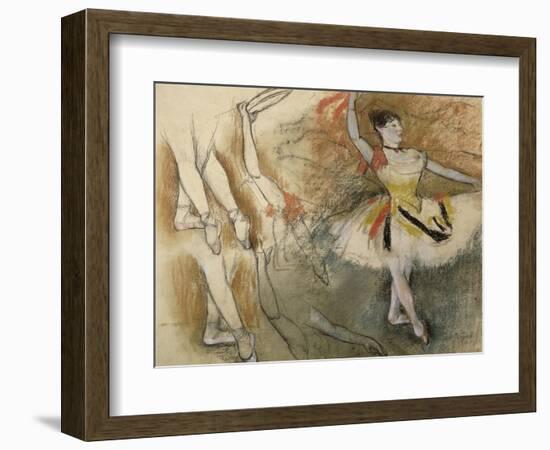 Feuille d'étude : danseuse au tambourin ou Danseuse espagnole-Edgar Degas-Framed Giclee Print