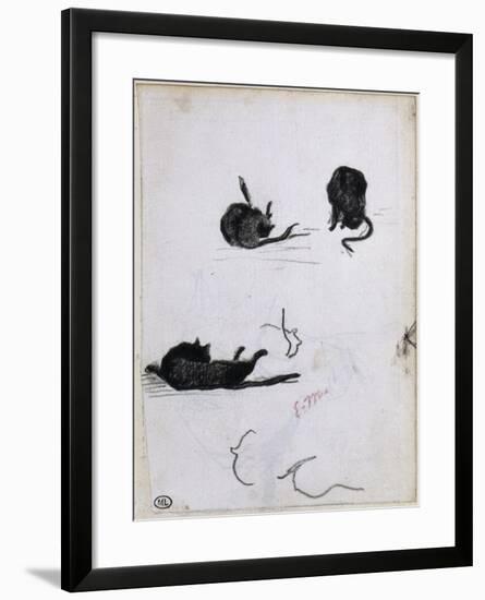 Feuille d'études de chat-Edouard Manet-Framed Giclee Print