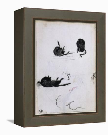 Feuille d'études de chat-Edouard Manet-Framed Premier Image Canvas