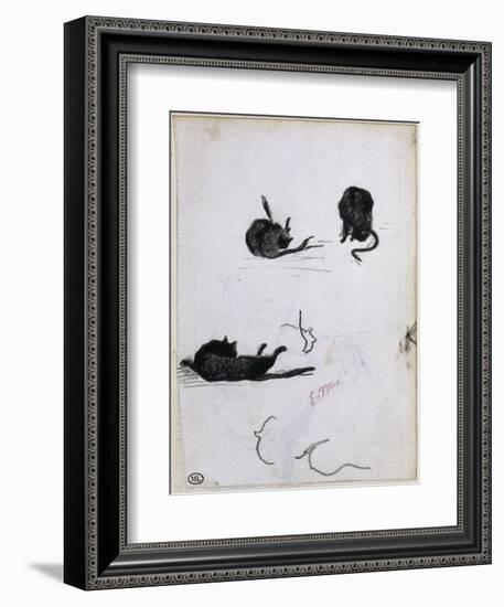 Feuille d'études de chat-Edouard Manet-Framed Giclee Print