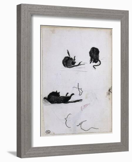 Feuille d'études de chat-Edouard Manet-Framed Giclee Print