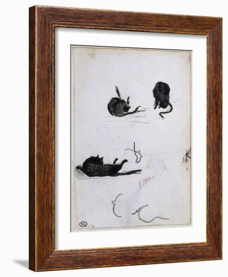 Feuille d'études de chat-Edouard Manet-Framed Giclee Print