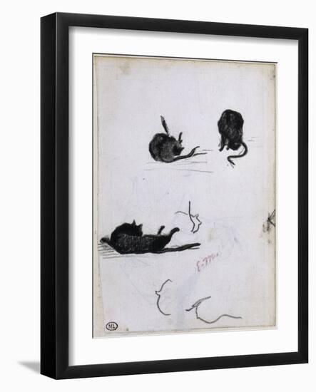 Feuille d'études de chat-Edouard Manet-Framed Giclee Print