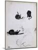 Feuille d'études de chat-Edouard Manet-Mounted Giclee Print