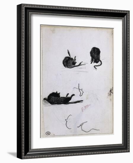 Feuille d'études de chat-Edouard Manet-Framed Giclee Print