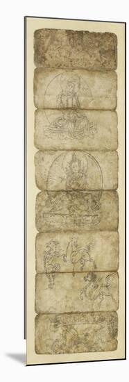 Feuillet de manuscrit – recueil de croquis d’un peintre newar-null-Mounted Giclee Print