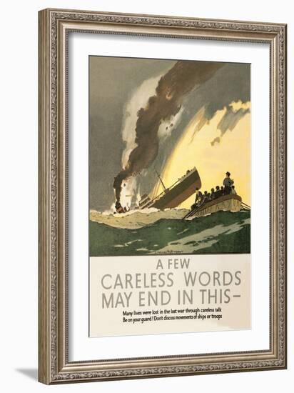 Few Careless Words May End in This-Norman Wilkinson-Framed Art Print