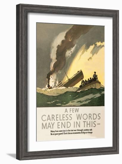 Few Careless Words May End in This-Norman Wilkinson-Framed Art Print