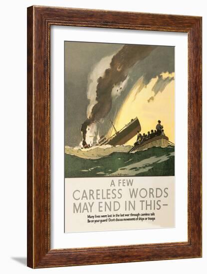 Few Careless Words May End in This-Norman Wilkinson-Framed Art Print