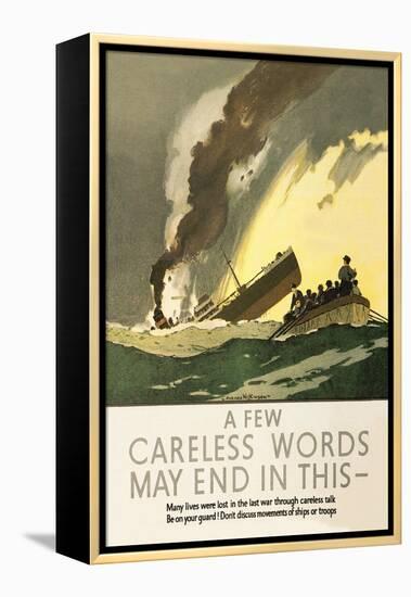 Few Careless Words May End in This-Norman Wilkinson-Framed Stretched Canvas