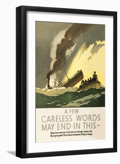 Few Careless Words May End in This-Norman Wilkinson-Framed Art Print