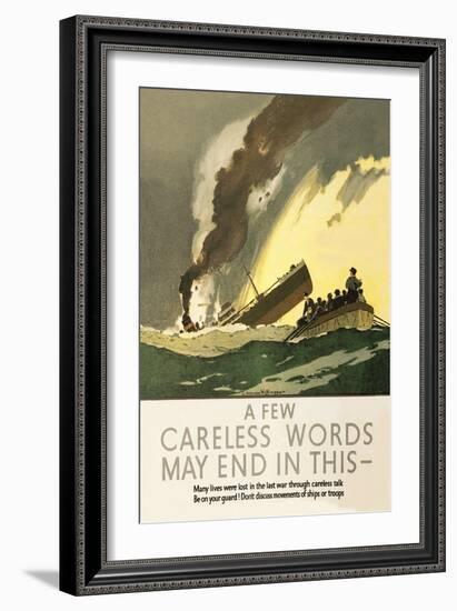 Few Careless Words May End in This-Norman Wilkinson-Framed Art Print