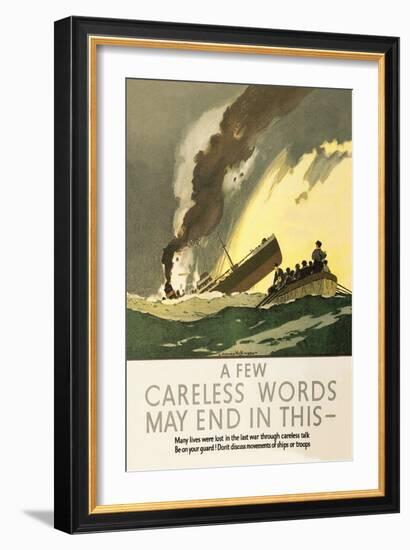 Few Careless Words May End in This-Norman Wilkinson-Framed Art Print